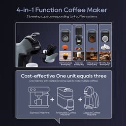 HiBREW H17 4-in-1 Koffiemachine – 20 Bar – Hot & Cold Extractie – Touchscreen – Compatibel met Nespresso/Dolce Gusto/Koffiepads/Gemalen Koffie – 7 Waterstanden – 1000ml Reservoir — thumbnail 2