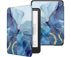 Fintie Case for 7 Inch Kindle Paperwhite 2024 (12th Generation) and Kindle Colorsoft Signature Edition (1st Generation), Thin & Light Cover, Automatic Alarm Clock/Sleep Cover, Ocean Marble