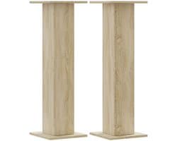 vidaXL - Speakerstandaards - 2 - st - 30x30x95 - cm - bewerkt - hout - sonoma - eiken