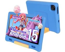 kotsren Tablet Kinderen - Android 15 kindertablet - 10.1 inch Kids tablet- 20(3+17)GB RAM/128GB ROM– 5000mAh - Blauw