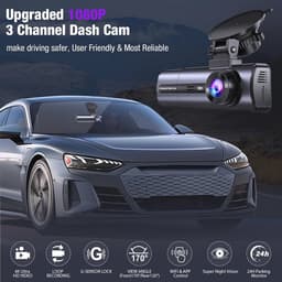Dashcam 3-kanaals 1080P voor en binnen met auto — thumbnail 2