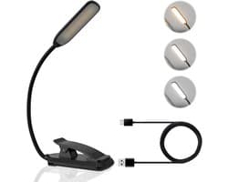 Flexibele Oplaadbare Boekenleeslamp met 3 Kleurtemperaturen en Dimbare Verlichting