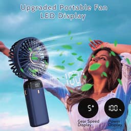 Draagbare Mini Ventilator met USB Oplaadfunctie - Stille, Opvouwbare Ventilator voor Thuis en Reizen — thumbnail 4