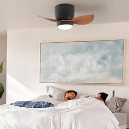 Moderne dimbare LED plafondventilator met verlichting en afstandsbediening — thumbnail 4