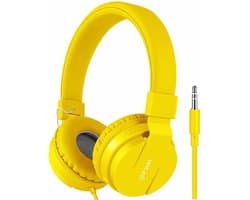 iPad Koptelefoon Kinderen - Hoofdtelefoon Kids Verstelbaar - On-Ear Volumebegrenzing - Geel