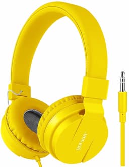 iPad Koptelefoon Kinderen - Hoofdtelefoon Kids Verstelbaar - On-Ear Volumebegrenzing - Geel — thumbnail 1