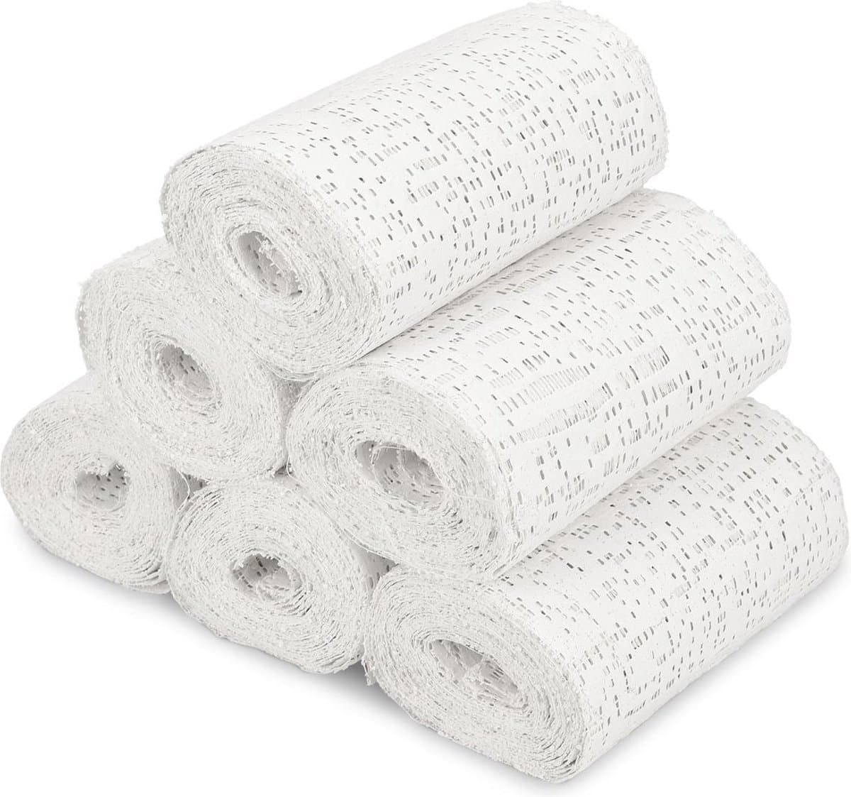 Navaris gipsverband kit - Huidvriendelijk gipsbuik pakket - Voor kunst, handvaardigheid, modelbouw en mallen - Set van 6 rollen - 3 m x 10 cm — afbeelding 1