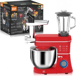 Keukenmachine Blender - Multifunctionele Mixer - Voedsel Bereiden - 5-in-1 Functionaliteit - 10L Kom Capaciteit - Rood — thumbnail 1