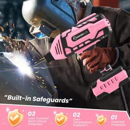 Draagbare Lasmachine - Compacte Lasapparaat - Metaal Bewerken - Batterij Aangedreven - 3769 x 302 cm - Roze — thumbnail 2