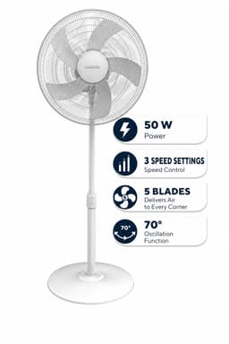 Asir - Staande Ventilator/Fan - 100% ABS - 40.5 x 44 x 121 cm — thumbnail 1