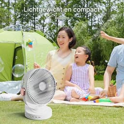Ventilator Met Klem - Tafelventilator Ophangbaar - Persoonlijke Verkoeling - Ingebouwd Nachtlampje - 20 cm - Romig — thumbnail 3