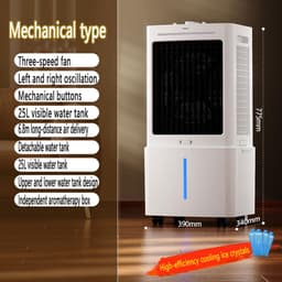 Verdampende Luchtkoeler - Mobiele Airco Ventilator - Ruimte Koelen - Grote Watertank - 25L - Wit — thumbnail 5