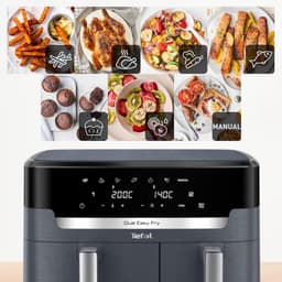Dubbele Airfryer - Heteluchtoven - Gezond Koken - Twee Lades - 11 Liter XXL - Antracietgrijs — thumbnail 4