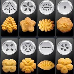 Koekjespers Machine - Koekjesmaker Set - Zelf Gebak Maken - 20 Verschillende Vormen - 22 x 15.5 cm - Zilver — thumbnail 3