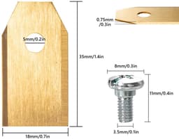 Omgoods - 30 Titanium Reservebladen voor Grasmaaier, Inclusief Schroeven — thumbnail 3