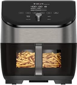 Dubbele Heteluchtfriteuse - Airfryer Dubbele Mand - Gezond Koken - SyncCook & SyncFinish - 8 Liter - Zwart — thumbnail 5