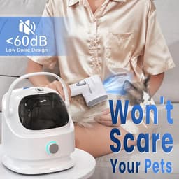 Huisdier Verzorging Vacuüm - Honden Haarzuiger - Vacht Onderhoud - 3 Zuigkracht Niveaus - 3 Liter Bak - Grijs — thumbnail 2