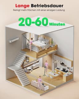 Draadloze Accustofzuiger - Oplaadbare Stofzuiger - Efficiënt Schoonmaken - 3 Reinigingsmodi - 445 cm - Zwart — thumbnail 3