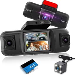 SnelShoppen - 4-kanaals 360° Auto Dashcam - 1080p Voor- en Achtercamera - 2 Inch Scherm - Verstelbare Zijcamera's - IR Nachtzicht - Loop-opname - G-se — thumbnail 1