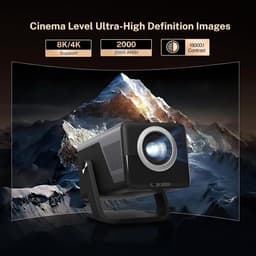 SnelShoppen - X7 Projector Native 1080P/2000 ANSI/AI Kalibratie - Android 14, Ondersteunt 8K, Dolby Audio, Geschikt voor Netflix/YouTube, Auto Focus/K — thumbnail 2