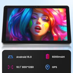 SnelShoppen - Android Tablet 10.1 Inch - 18GB RAM, 128GB ROM, 1TB Expand, 1280x800 IPS HD Touchscreen, 6000mAh Batterij, Bluetooth, Dual Camera, GMS, — thumbnail 2