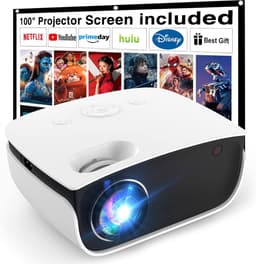 SnelShoppen - Mini-beamer 7500 Lumen, Draagbare Projector 1080p Full HD, Retroprojector voor Thuisbioscoop, Compatibel met iOS/PS5/Android/TV-stick, I — thumbnail 1