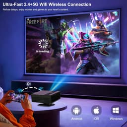 SnelShoppen - 4K Projector met Google TV, Native 1080p, 8K Ondersteuning, AI Beeldverbetering, Autofocus, Slimme Projector met Automatische Keystone-C — thumbnail 3