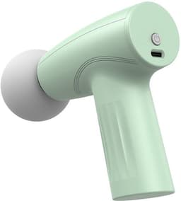 Mini-massagepistool - Draagbare spiermassage, diepe weefselpercussiemassage voor atleten, stille technologie, 6 opzetstukken, voor mannen en vrouwen, groen — thumbnail 1