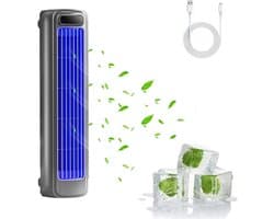 Luchtkoeler - Draagbare airconditioner - Persoonlijke Koeler - 3 in 1 mini Mobiele airco - Stille draagbare airconditioner met 3 snelheden - Bladloze verticale luchtcirculatie - Voor slaapkamer keuken en kantoor - Ruimtegrijsr — afbeelding 1