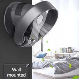 Tafelventilator - Persoonlijke ventilator Bladloze ventilator - Persoonlijke koeling - 90 graden oscillatie - Compact ontwerp - Zilver/zwart — thumbnail 2