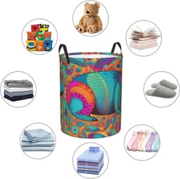 Wasmand - Opbergmand Vuile Kleding - Ruimte Besparen - Waterdicht Oxford Doek - 38L of 62.8L - Zwart — thumbnail 5