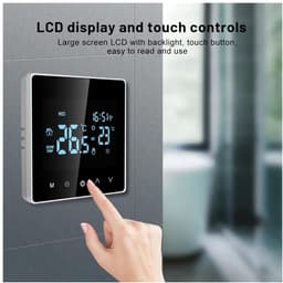 Digitale Thermostaat - Slimme Regelaar - Verwarming Instellen - Programmeerbaar Weken - LCD Touch Display - Wit — thumbnail 3