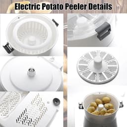 Automatische Aardappelschilmachine - Elektrische Schiller - Snel Groenten Schillen - Dubbele Functie - 85W Vermogen - Wit — thumbnail 3