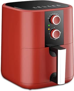 Heteluchtfriteuse - Gezonde Frituur - Vetarm Koken - Grote Capaciteit - 5 Liter - Rood — thumbnail 1