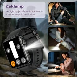 Blackview Smartwatch voor dames en heren - R30MAX Activity Tracker- LED Zaklamp -1,91-inch HD-fitnesstracker met Bluetooth-belfunctie - 24/7 hartslag- en slaapmonitor - Watch Geschikt voor Android en iOS - Zwart — thumbnail 5