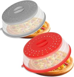 Opvouwbare magnetron deksel, set van 2 magnetronkappen, microgolfovenafdekkingen 27 cm, magnetron afdekkap met haken - ShopVlot — thumbnail 1