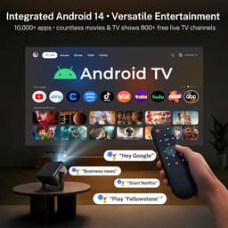 Smart Beamer - HD Projector - Native 1080P en 4K Ondersteuning - KI Spraakbesturing - Voor Thuisbioscoop — thumbnail 2