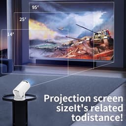 Draagbare Videoprojector - Wit - 1080P Full HD - Android 12.0 - Voor Thuisbioscoop — thumbnail 3