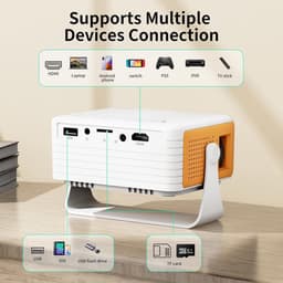 Mini Beamer - Draagbaar - Full HD 1080p - Compatibel met HDMI en USB - Voor Thuisbioscoop en Buiten — thumbnail 3