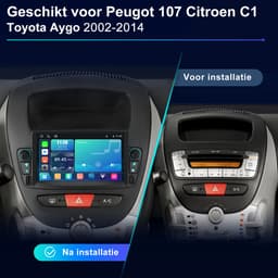 Cestovet 7"Screen Autoradio - Geschikt Voor Toyota Aygo/PEUGEOT 107/Citroen C1 2005-2014 - LINUX - Draadloos Apple Carplay & Android Auto — thumbnail 2