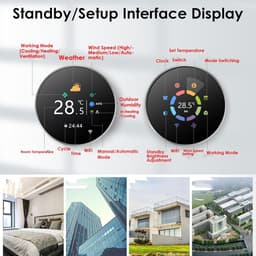 Slimme Knopthermostaat - Intelligente Thermostaat Smart Screen - Temperatuur Regelen - Nauwkeurige Temperatuurregeling - 86 x 86 mm - Wit — thumbnail 5