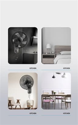 Wandventilator - Muur ventilator - Ruimte Koelen - 5 Bladen - 36 cm - Zwart — thumbnail 2