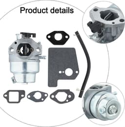Carburateur Set - Reserveonderdeel Grasmaaier - Motoronderhoud Gazon - Inclusief Afdichtingen Slang - 10 x 10 x 6 cm - Zilver — thumbnail 3