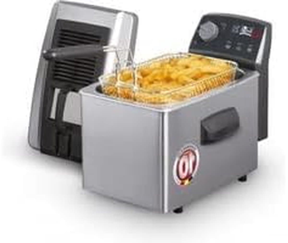 Frituurpan - Friteuse - Thuis Frituren - Uniek Design - 3 Liter - Zwart Zilver — afbeelding 1