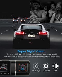 Dash Cam Auto - Autocamera Rijrecorder - Veiligheid Onderweg - Dubbele 1080P Opname - 310 Graden - Zwart — thumbnail 4