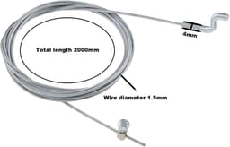 SnelShoppen - 2PCS Grasmaaier Z-kop Gashendel Kabel 2000mm Z-haak Motor Remkabel Tuin Grasmaaier Flexibele Gashendel Kabel Diameter 1.5mm — thumbnail 3