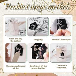 Set van 8 rub-on stickers met spreuken op transferfolie voor het decoreren van kaarsen en meubels, ideaal als creatieve vakantiegeschenken — thumbnail 4