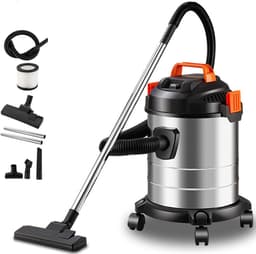 Stofzuiger - Nat en Droog Stofzuiger - 20L - 1200W - 18 kPa Zuigkracht - met 4 Zwenkwielen - Zwart — thumbnail 1