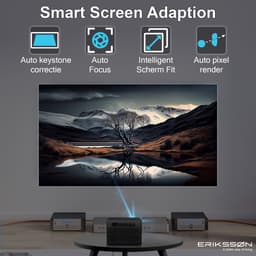 Erikssøn Beamer Prime - Ingebouwde Krachtige Speaker - 6600 Lumen - 1080P Full HD - Wifi Projector - Streamen vanaf je telefoon - Mini Beamer - Beamers - IOS & Android - Smart - Zwart — thumbnail 2