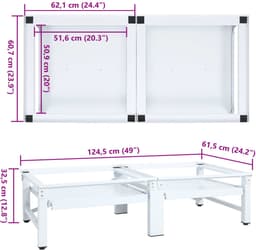 Wasmachineverhoger met Schappen - Wit - vidaXL Wasmachine Verhoger - Droger Verhoger - Wasdroogcombinatie Verhoger - Wasapparatuur Verhoger - Keuken Accessoires — thumbnail 3